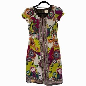 ECI New York Modern Short Sleeve knee length floral Dress Size 2